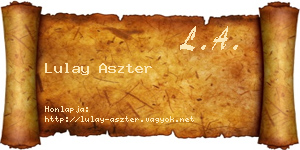 Lulay Aszter névjegykártya